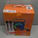 Karaoke Machine, Portable Bluetooth Speaker with 2 Wireless Microphones for Adults & Kids with Lights, Karaoke Microphone with PA System Supports USB/TF/FM/AUX for Home Party Home System Packages (Black)