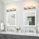 LED Bathroom Vanity Light: 24 Inch Brushed Nickel Acrylic Modern Lighting Fixtures - 3-Lights Contemporary Smoke Design Wall Lights Fixture Over Mirror 3000K, Brushed Nickel, 3 Light