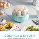 Elite Gourmet EGC115M Easy Egg Cooker Electric 7-Egg Capacity, Soft, Medium, Hard-Boiled Egg Cooker with Auto Shut-Off, Measuring Cup Included, BPA Free, Retro Mint