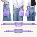 ECOHUB Water Bottle Holder with Strap, Full Coverage Stanley Cup 40/30 oz Tumbler, Insulated Water Bottle Carrier Bag with Back Safety Pocket, Crossbody Sling with Handle for Walking, Patent Pending (purple)