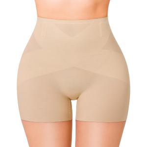 Gotoly Shapewear Tummy Control Mid-Waist Body Shaper Shorts Butt Lifting Panties Shapewear Shorts (Medium, Beige)