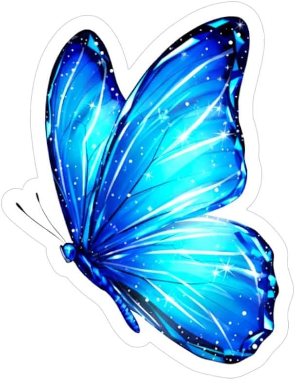 Light Blue Butterfly Sticker 5 Inch, Butterfly Car Decals, Waterproof Vinyl Decals for Car, Laptops, Windows Etc