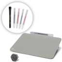 TOWON Small Glass Dry Erase Board, Desk White Board with Standing, Mini Whiteboard Easel Pad Set, Stenography Artifact for Office, Home and School Supplies, 8 x 6 Inches, Gray