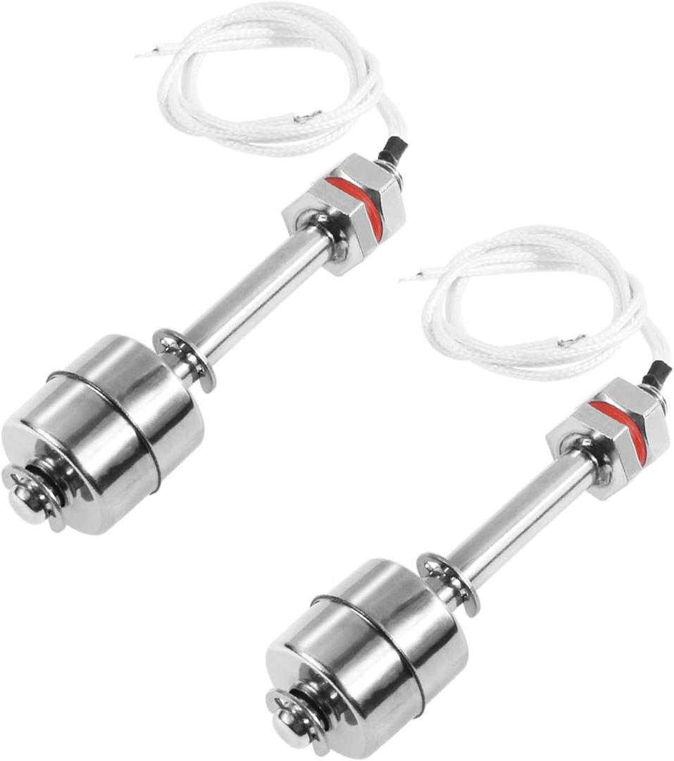 2 Pcs Stainless Steel Float Switch Water Level Sensor Water Level Controller Sensor Switch M10 for Smart Toilet Solar Tank Pool Pump Liquid Control Length 77mm Silver