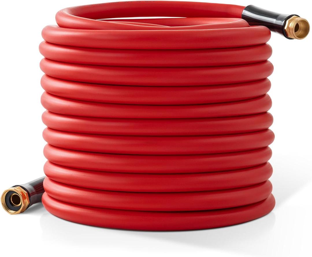 Garden Hose 100 ft x 5/8 Hot/Cold Water Hose,-50F to 190F,Burst 600Psi Flexible & Lightweight Upgraded Rubber Hoses,3/4 Solid Fittings for All-weather Outdoor Lawn & Garden