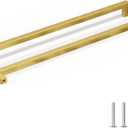 homdiy 6 Pack 12-5/8 Inch Gold Handles for Cabinets Kitchen Cabinet Handles Brushed Brass Cabinet Pulls Gold Hardware for Cabinets Stainless Steel Modern Hardware