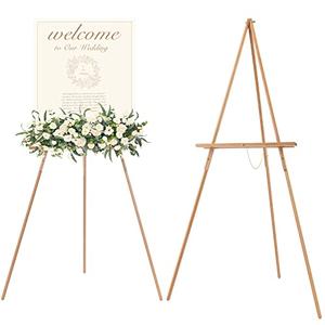 Wood Easel Stand for Display: Wooden Tripod for Poster Board - Wedding Easel