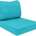 AAAAAcessories Outdoor Deep Seat Cushions, Waterproof, Fade-Resistant Patio Furniture Replacement Cushions, 25.5" x 25.5" x 5" + 25.5" x 19", Turquoise Blue