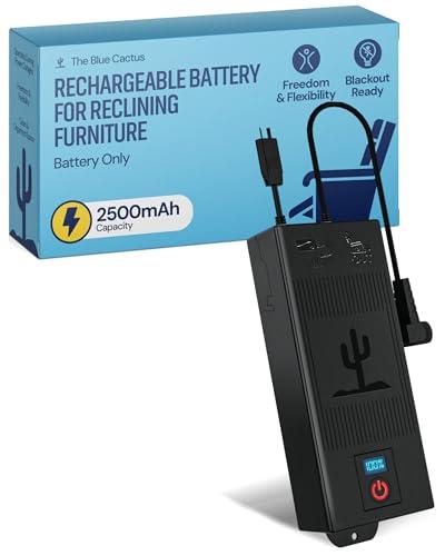 The Blue Cactus Universal Battery Pack for Reclining Furniture with LCD Display – 2500mAh Rechargeable Recliner Battery – Compatible with 2-Pin Motion Furniture - Couch, Sofa, Recliner Chair Accessory
