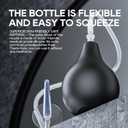 GNEGKLEAN Black Silicone Enema Bulb Kit 7.6oz Clean Anal Douche for Men Women with 19.7in Hose+4 Replaceable Nozzle (Black)