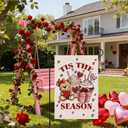 Welcome Valentine's Day Garden Flag Tis The Season Love Heart Vertical Double Sided Garden Flag Holiday Outside Yard Decoration Anniversary Wedding Farmhouse Valentines Day Decor 12.5 x 18 Inch