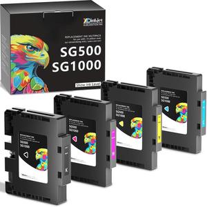 Version 3.09 Sublimation Ink Cartridge Compatible with Sawgrass Virtuoso SG500 SG1000 Printers(1 Black, 1 Cyan, 1 Magenta, 1 Yellow, 4 Pack)