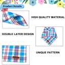 2 x DOGWONG Boy Dog Bandanas 2 Pack, Dinosaur Blue Plaid Print Triangle Reversible Rabbit Carrot Pet Scarf Durable Male Bandana for Small and Medium Dogs (Small)