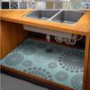 AiBOB Waterproof Under Sink Mat, Absorbent Quick Dry Sink Liners Protect Cabinets, Durable Shelf Liners, Slip Resistant and Non-Adhesive, 24X36, Blue/Grey
