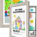 Americanflat Set of 2 10x12.5 Kids Art Frame - Front Loading Picture Frames Hold 100 Artworks - Use as 8.5x11 Frame with Mat or Display 10x12.5 Artwork Without Mat - My Mini Masterpiece - Driftwood