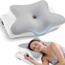 Cervical Neck Pillow for Pain Relief - Ergonomic Side Sleeper Pillow for Neck Support, Cooling Memory Foam Pillows for Sleeping, Contour Pillow Orthopedic Bed Pillow for Back Stomach Sleepers
