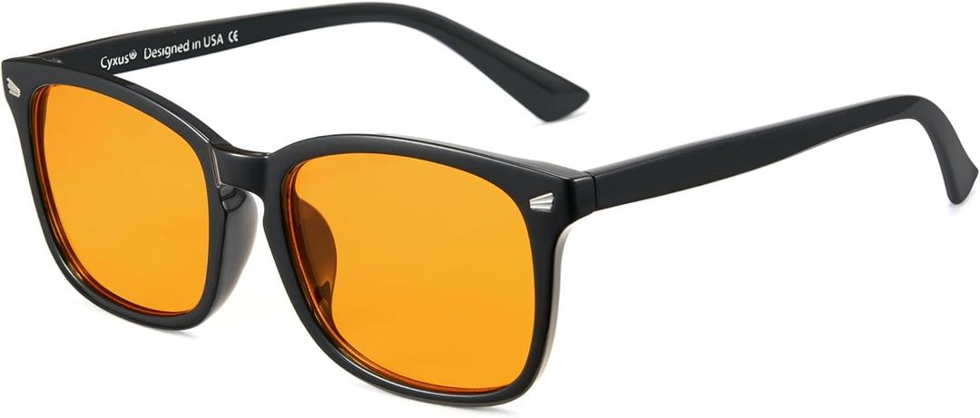Cyxus Blue Light Glasses for Men Women Reduce Eye Strain UV Blocking for Computer Screen 8082 (261-orange Lens)