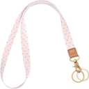 Knagsfa Lanyards for Keys, Neck Lanyards for ID Badges with Metal Hook, Cute Lanyard Keychain for Women, Pink Heart