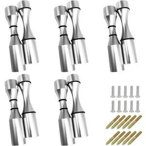 Wine Bottle Wall Pegs 5 Bottle Matte Silver Single Vino Pin for Drywall or Wood Surfaces