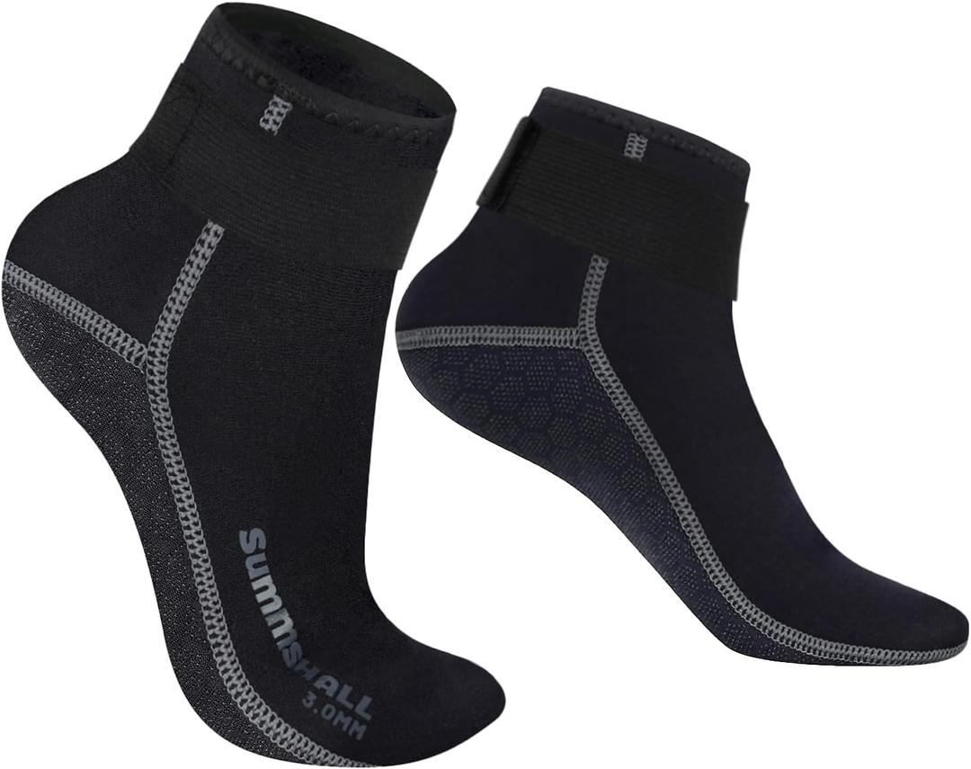 Neoprene Socks 3mm Wetsuit Socks Anti-Slip Keep Warm Diving Socks Swim Socks Water Sport Swimming Surfing (X-Small, Low Cut-black)