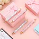 Ireer 4 Pcs Bling Rhinestone Sparkly Pen for Women Diamond Crystal Glitter Metal Ballpoint Ink Pen with 4 Pcs 1.0mm Refills Desk Accessory for Girl Students Gift(Pink, White)