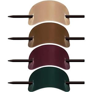 3 Pieces Oval Faux Leather Hair Barrettes with Wooden Sticks, Handmade Slide Barrettes Hair Accessories for Women and Girls