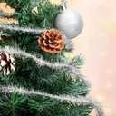 50 Yards Christmas Tinsel Garland Thin Glitter Metallic Holiday Twist Tinsel Garland Decoration for Christmas Tree Birthday Party Wedding Gift Wrapping Decorations Supplies(Silver)