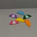 Jetec 6 Pcs Spring Summer Wooden Decor Colorful Umbrella Table Centerpieces Tiered Tray Decor Set Wooden Sun Shade Parasol Block Signs for Farmhouse Home Shelf Office(Sun Shade Umbrella)