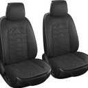 Linen car Seat Covers Breathable Cloth Fabric Seat Protector Front seat Covers Universal Fit for 95% Automotive, Car, Van, SUV, TrucksBlack2PCS