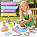 Aujazyble Pottery Wheel for Kids, Complete Pottery DIY Art & Craft Kit Toy, Arts and Crafts for Kids Ages 8-12, Girls Boy Toys Birthday Halloween Christmas Gift for Kid Ages 6 7 8 9 10 11 12+, Blue