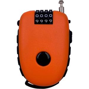 Bosvision Ultra-Secure 4-Digit Combination Lock with 3 Feet Retractable Cable for Bike, Ski, Snowboard and StrollerOrange