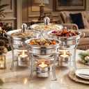 1QT Mini Chafing Dishes for Buffet, 4 Pack Food Warmers for Parties