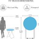 TV Tray Table, Folding TV Trays Set Table on Couch, Round&Blue, 2 PCS