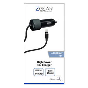 ZGEAR 2.4 AMP Car Charger Type C Quick Charge And ZGEAR 6 Foot Silicone Rubber Sync & Charge Cable Type C.