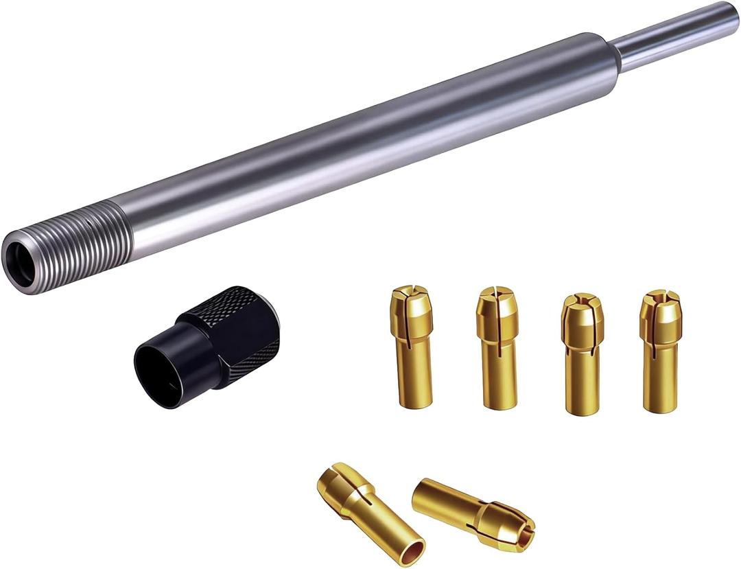 Rotary Tool Extension Rod (5in Long), Fits for Hand Drill and Dremel Chucked Units, for Grinding, Sharpening, Cleaning Sanding, Carving and Engraving