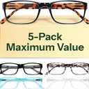 Gaoye Professional Reading Glasses for All Day - Computer Readers with Blue Light Protection - Value Pack +1.25