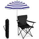 Yuntau 2 Pcs Beach Chair with Umbrella for Adults Foldable Camping Chair with Shade,Lawn Chairs with Canopy,Clamp, Portable Beach Chairs for Outdoors Fishing Travel Picnic (Black,Navy Blue,White)
