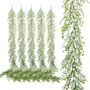 6 Pack 5.57ft Artificial Greenery Garland, Leaf Garland for Room Decor, Garlands for Decoration, Fake Vines Hanging Plants for Home Bedroom Garden Wall Wedding Decor-040 (040-6 Pack)