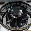 Small Caged Ceiling Fan with Light Flush Mount, 16.14'' Retro Industrial Bladeless Fans Ceiling,(6-Speed/Reversible/Timing), Farmhouse Rustic Ceiling Fan for Bedroom Kitchen living Room
