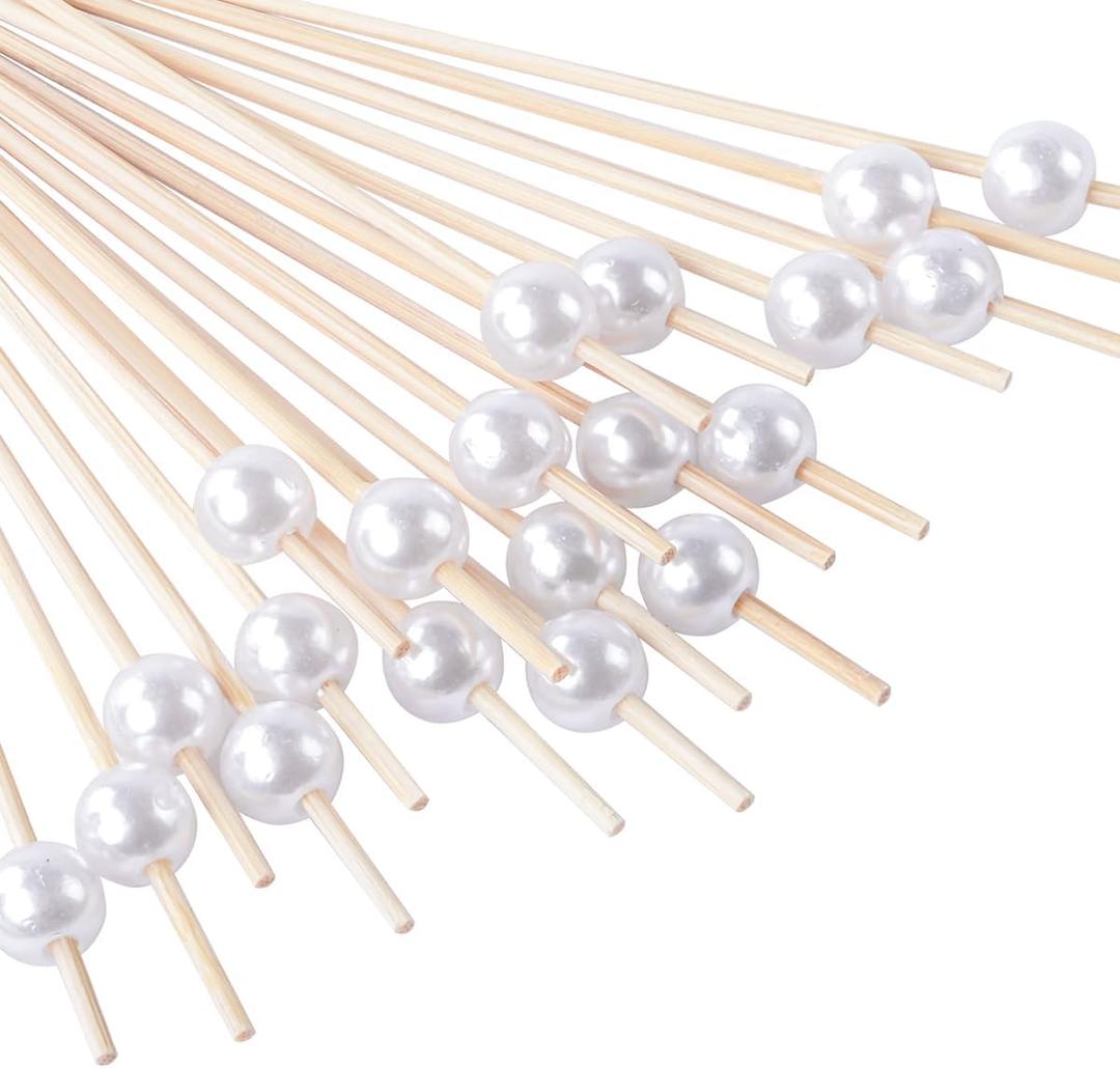Cocktail Picks for Appetizers, Toothpicks for Appetizers, 100PCS White Cocktail Toothpicks for Drinks, Appetizer Skewers for Charcuterie Cups Board