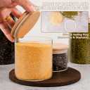 2PCS Small Glass Storage Jars with Airtight Lids,18 fl oz (550ml) Cute Clear Storage container with bamboo Lid,Glass Pantry Canister for Beans, Rice,Sugar,Cookie Coffee (N-Clear-2PCS-18FL OZ/550ML)