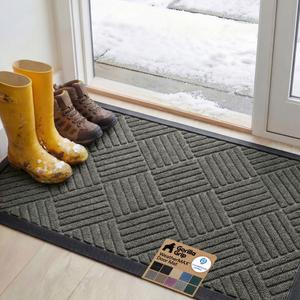 GORILLA GRIP WeatherMAX Door Mat, Indoor Outdoor Use, 47x35, Gray Diamond
100% Waterproof Outdoor Rug, US Designed, Stain & Fade Resistant, Low Profile Front Doormat Easy Clean Welcome Mat