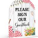 Please Sign Our Guestbook Sign - BBQ Baby Shower Sign, 1 Pack Arch Acrylic Sign with Stand, Gender Reveal Party Table Decor, Backyard Baby Shower Supplies (SE40)