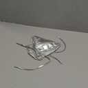 Halter Metallic Crop Top Shiny Triangle Bralette Rave Bra Swimsuit Top (Small, Silver)