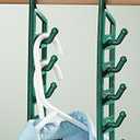 Space Saving Closet Hanger Holders Set of 4 Durable Green Plastic Organizers with 5 Vertical Hooks Each Maximize Wardrobe Space for Clothes, Belts, Scarves & Accessories by Miles Kimball