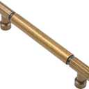 Alzassbg Antique Brass Cabinet Pulls and Handles 10 Pack, AL3096AE | 5 Inch Hole Center, Contemporary Style, Decorative Hardware Handles, for Cabinets and Drawers