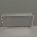 3 Pack Acrylic Serving Trays for Party, 12.9 x 7.1 Inch Scalloped Clear Serving Platter for Food Coffee Tea Snack, Catering Dessert Tray for Cupcake Fruit Party Table Decor (Tray-Clear)