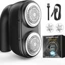 Electric Fabric Shaver and Lint Remover,Electric Sweater Shaver to Remove Pilling Fuzz Remover,Rechargeable Lint Shaver with 2 Replaceable Blades(Black Grey)