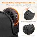 Backpack Tool Bag with Wheel, Rolling Tool Backpack for Electrician Heavy Duty Roller Tool Bag on Wheel for Construction Work, 75 Pockets & Loops Tool Backpack with Molded Base and Combination Lock
