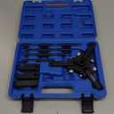 Harmonic Balancer Puller, Harmonic Balancer Damper Pulley Puller Kit, Compatible with Ford GM Chrysler Cadillac Chevy Trucks Mitsubishi, Adjustable Upgraded 3 Jaw Puller for Removal (Blue Case)